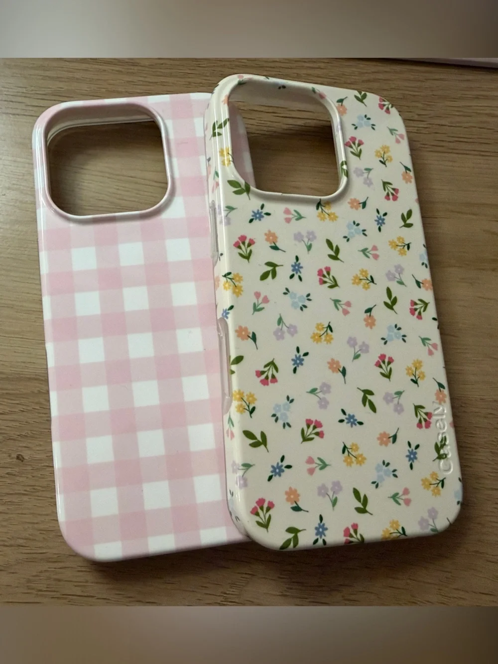 Casetify 16 Pro Pink Gingham & Pastel Floral Phone Case Duo